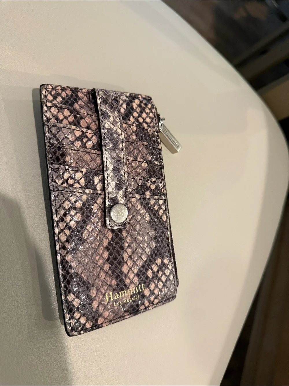 Hammitt Snake-Print Phone Wallet Case in Brown and Black